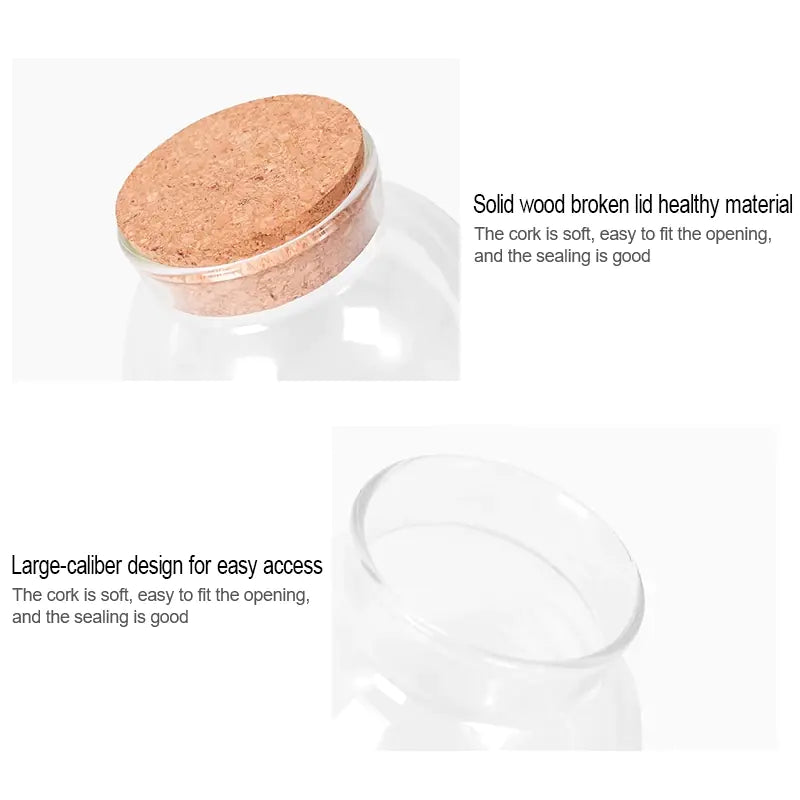 Spherical Glass Storage Jar – 500ML with Cork Lid