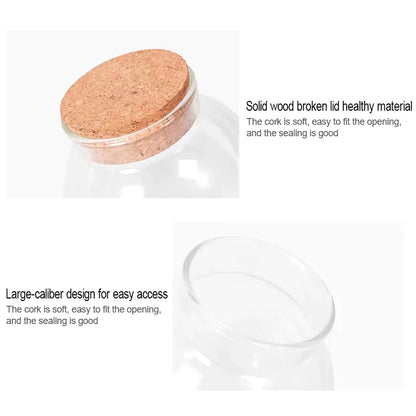 Spherical Glass Storage Jar – 500ML with Cork Lid