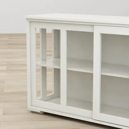 Sliding Glass Door Sideboard Cabinet – Adjustable Shelf, Large Storage, Modern MDF Design
