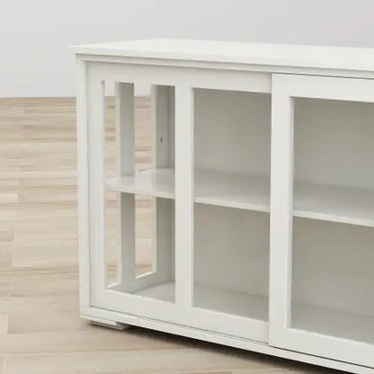 Sliding Glass Door Sideboard Cabinet – Adjustable Shelf, Large Storage, Modern MDF Design
