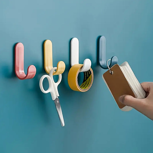 10pcs Adhesive Wall Hooks – No-Drill, Minimalist Home Organization