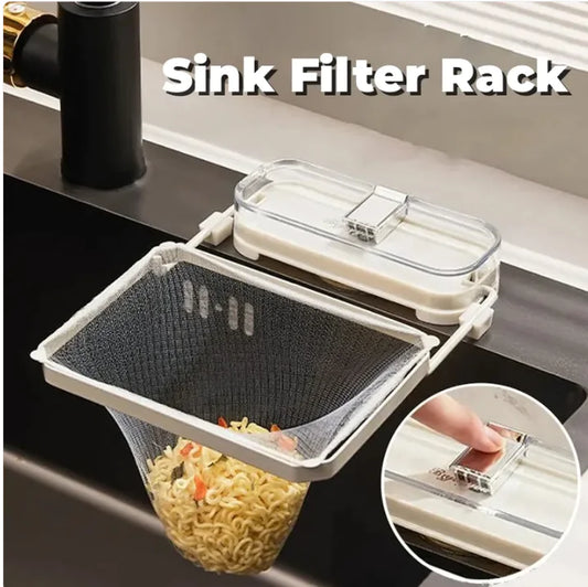 CleanFlow™ Kitchen Sink Filter Rack – Smart, Mess-Free Sink Cleanup
